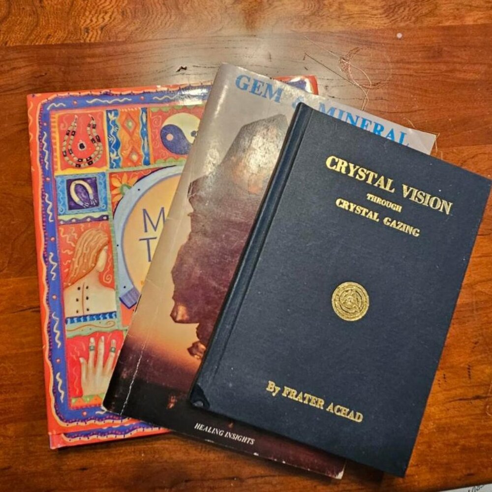 3 books - crystal healing , crystal vision , magnet therapy